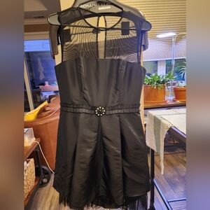 Laundry By Design Black Mini Dress with Sheer Accents Size 6